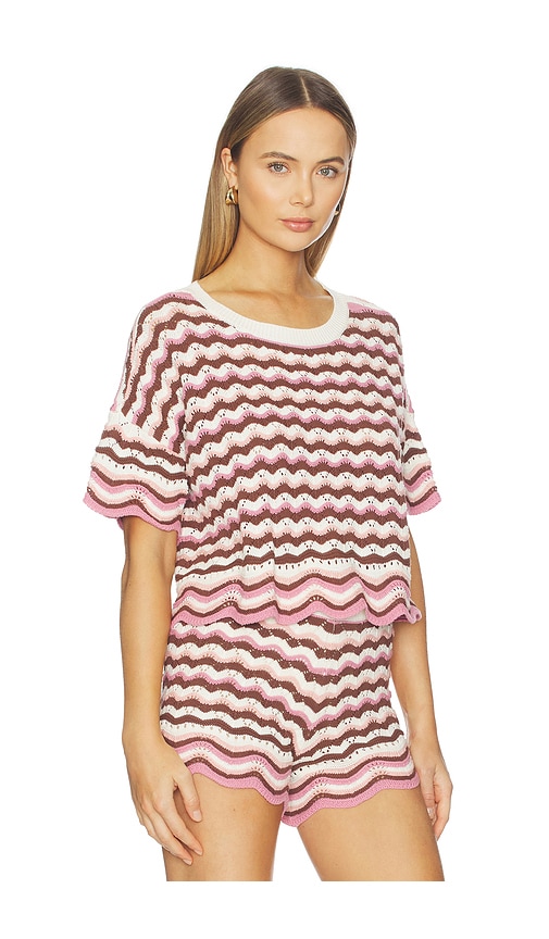 L*space Sunchaser Scalloped Cover Up Crop Top In Multi