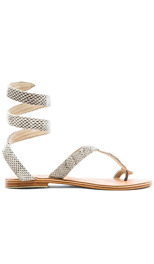 L*SPACE by Cocobelle Snake Wrap Sandal in Natural | REVOLVE