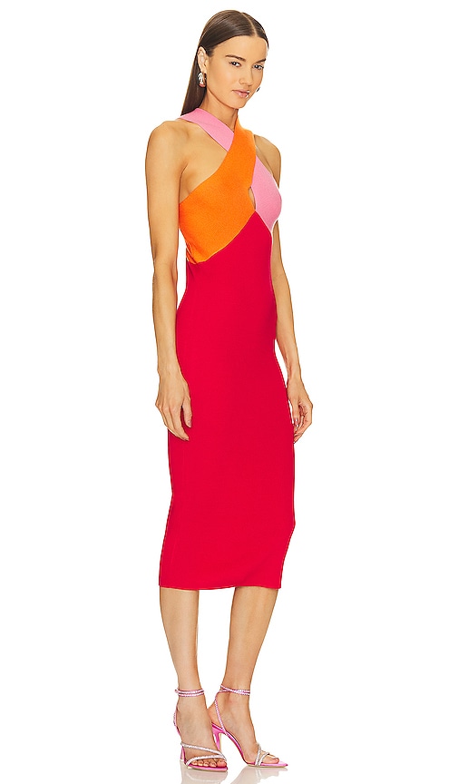 Shop Le Superbe Dragon Fruit Dress In Bubblegum  Tangerine & Red