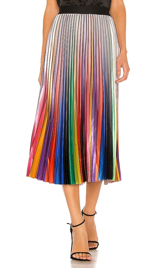Le Superbe Rainbow Room Pleated Skirt In Rainbow Room Revolve