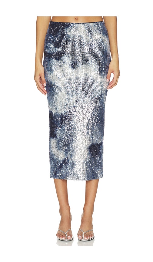 Le Superbe Shibori Shine Liza Skirt in Navy,Baby Blue. - size S (also in XS)