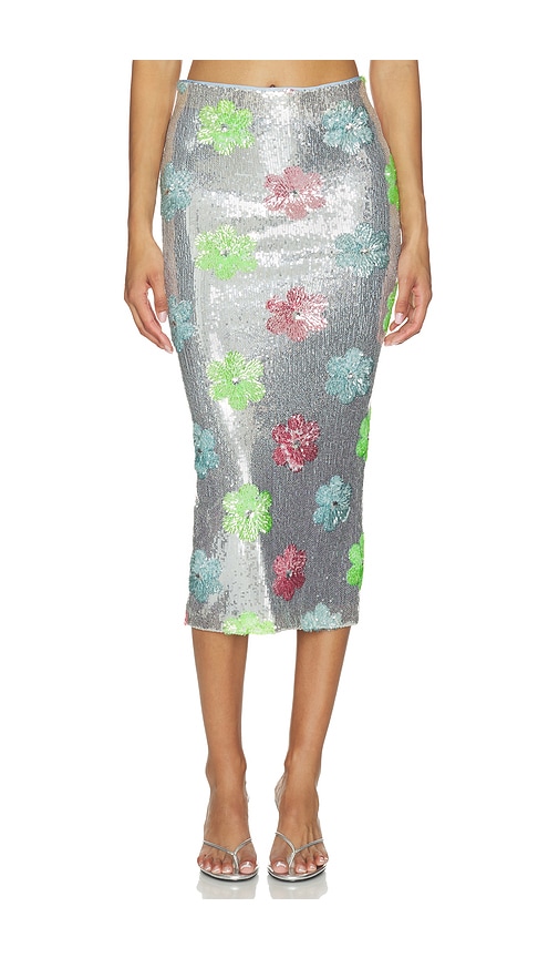 Le Superbe Moderne Maui Liza Skirt in Metallic Silver. - size M (also in S, XS)