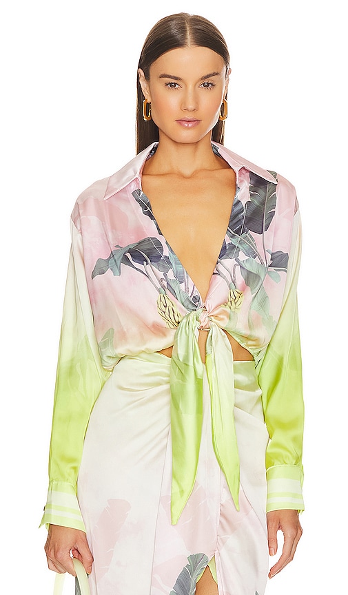 Le Superbe Casa Blanca Top in Banana Palms