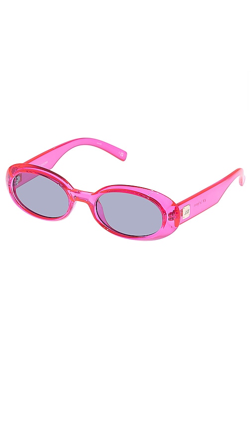Shop Le Specs Work It! In Hyper Pink & Smoke Tint