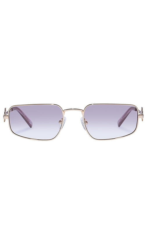 Shop Le Specs Metagalactic In Bright Gold & Lilac Gradient Flash