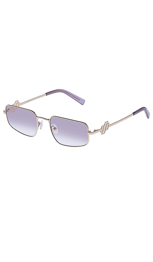 Shop Le Specs Metagalactic In Bright Gold & Lilac Gradient Flash