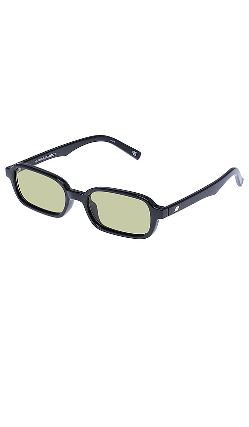Shop Le Specs Pilferer In Black & Olive Mono