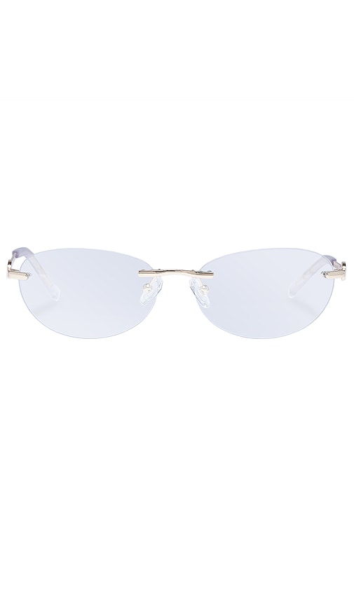Shop Le Specs Slinky In Bright Gold & Flash Mirror
