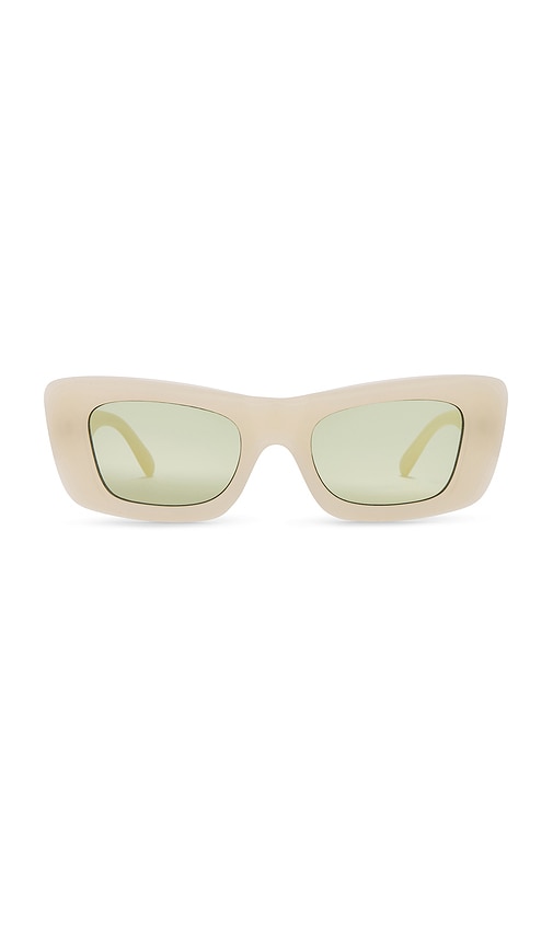 Shop Le Specs Dopamine Sunglasses In Milky Almond Moss Mono