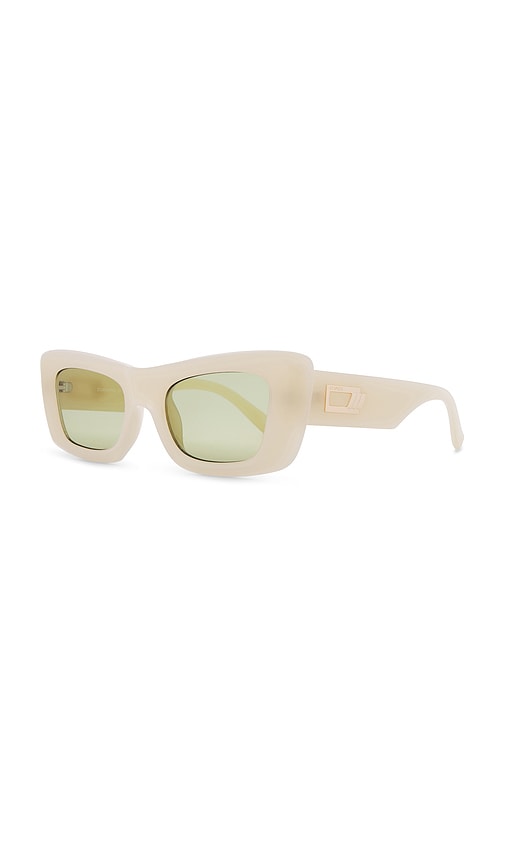 Shop Le Specs Dopamine Sunglasses In Milky Almond Moss Mono