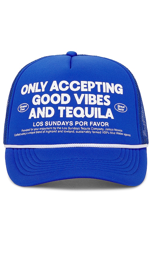 Product image of Los Sundays The Drama Free Trucker Hat in Blue. Click to view full details