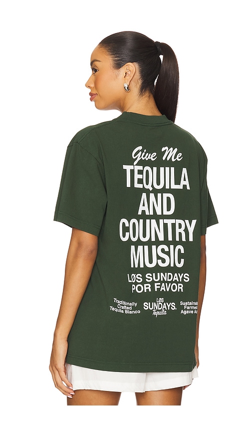 The Tequila And Country Music Tee in Black. - size S (also in L, M, XL/1X)