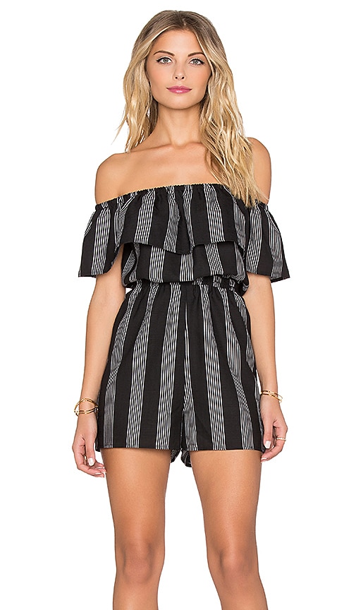 Striped Off Shoulder Romper
