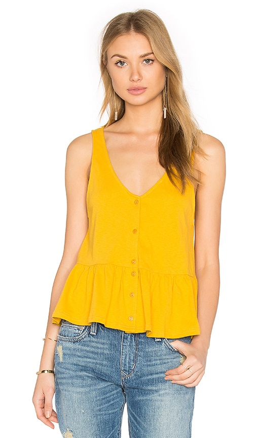 Lucca Couture Button Front Tank in Mango