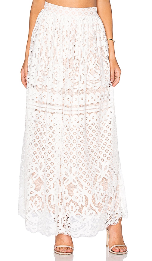 white lace maxi skirt