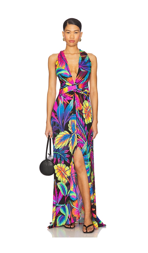 Neon Nights Maxi Dress in Fuchsia,Blue. - size L (also in M, S, XS) - Luli Fama - Modalova