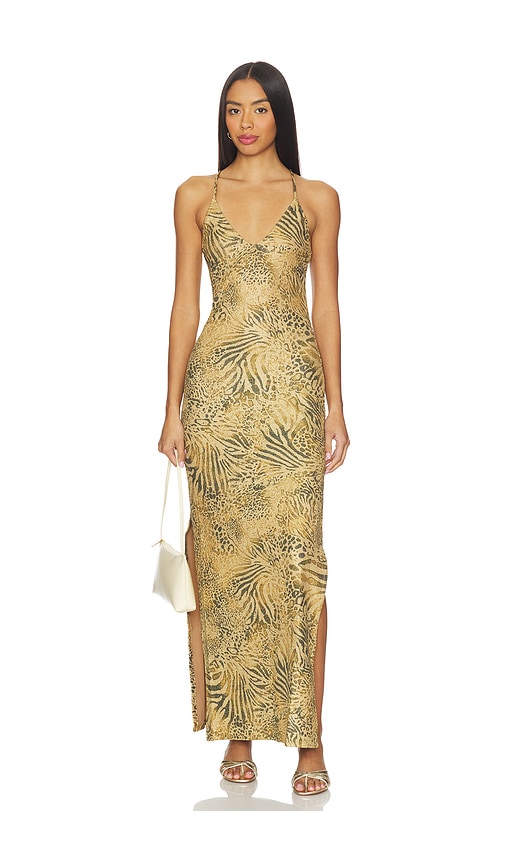 Cross Back Long Dress by Luli Fama in Multicolor
