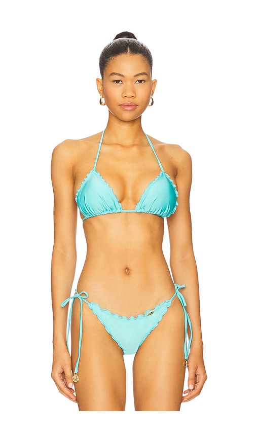 Wavey Triangle Bikini Top in Blue. - size S (also in M)