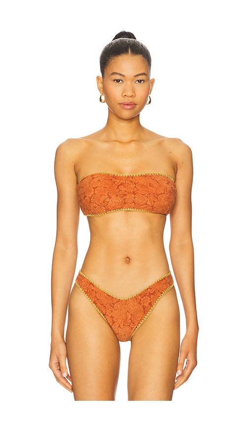 Luli Fama Luxe Stitch Free Form Removeable Bandeau Bikini Top