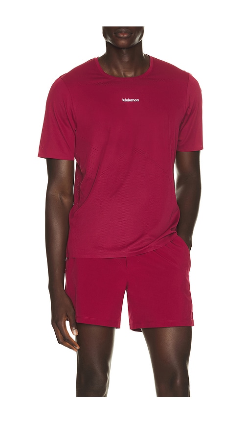 lululemon Fast And Free Short Sleeve Shirt in Red. - size L (also in M, S, XL/1X)