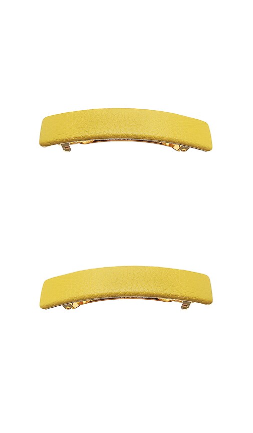 Genuine Leather Rectangle Barrette