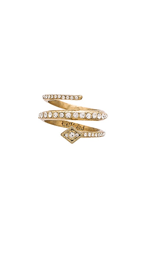 Luv AJ The Diamond Kite Coil Ring in Antique Gold