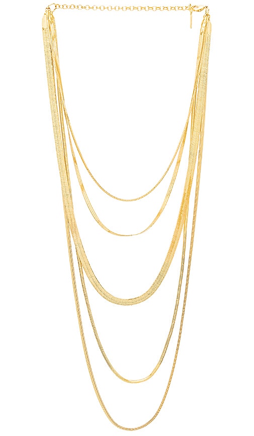 Luv AJ The Cascading Snake Chain Necklace in Gold | REVOLVE