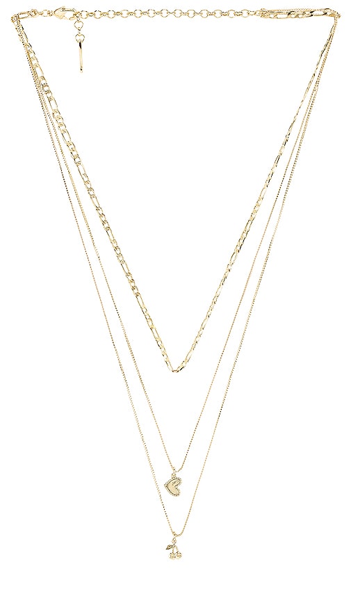 The Triple Cherry Heart Charm Necklace