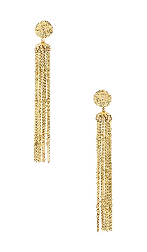 Pave Coin Fringe Earrings