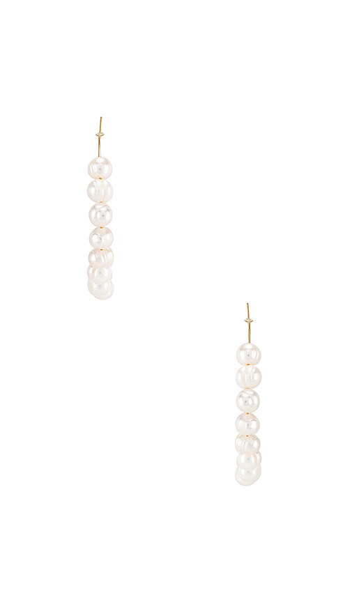 Stacked Pearl Wire Hoops