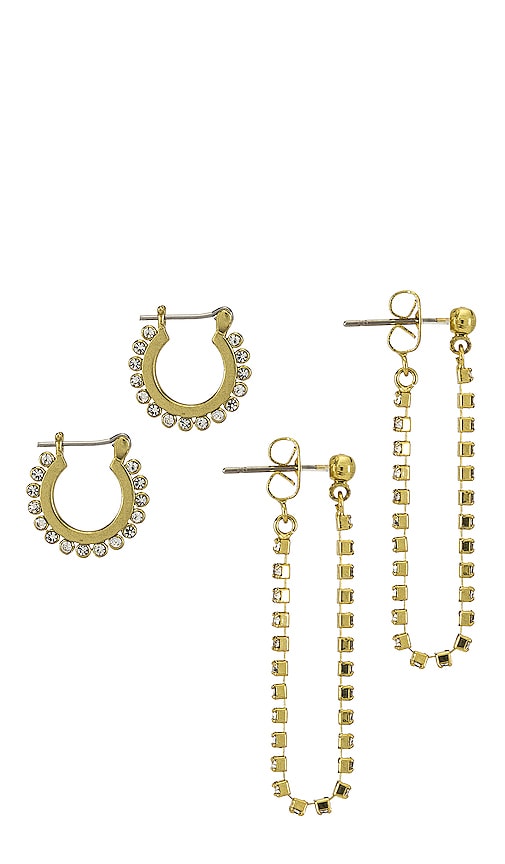 The Diamonte Hoops And Chain Stud Set