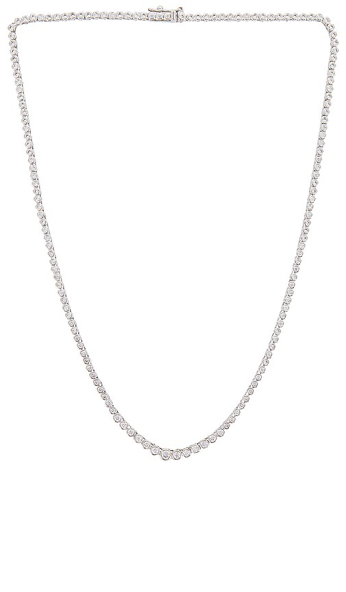 Luv AJ Ballier Bezel Tennis Necklace in Silver REVOLVE