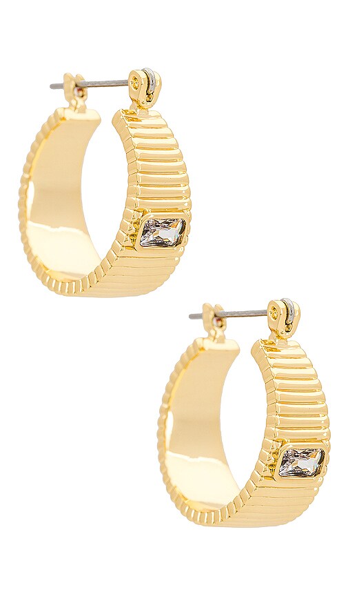 Luv AJ Francois Ridged Hoops in Gold