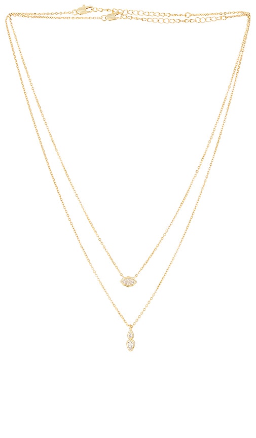 Luv Aj Stellar Bezel Charm Necklace Set, Set Of 2 In Gold