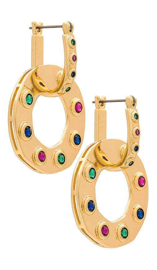 Luv Aj The Royale Stone Statement Earrings In Metallic Gold