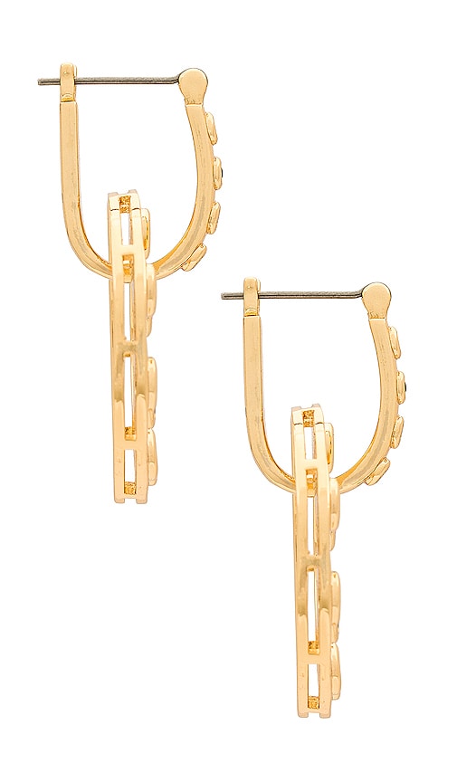 Shop Luv Aj The Royale Stone Statement Earrings In Metallic Gold
