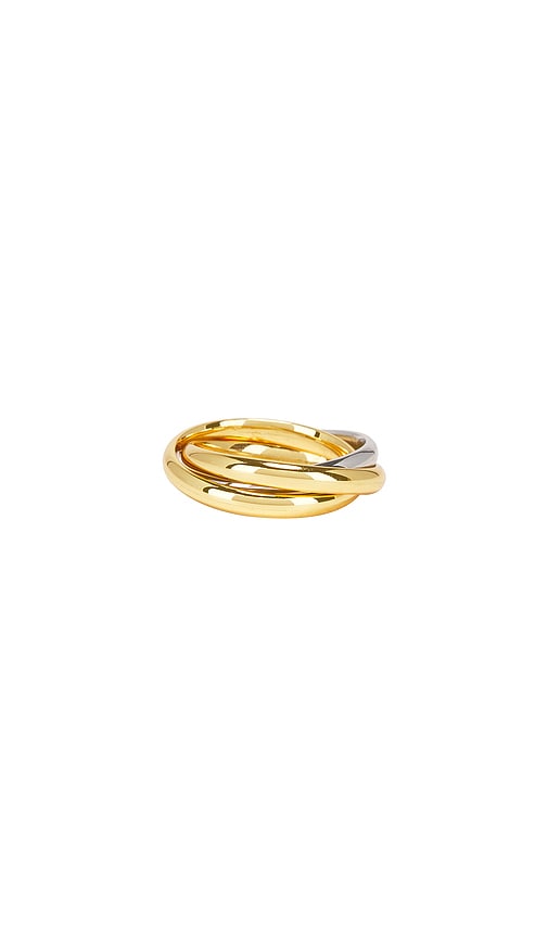 Shop Luv Aj Trio Twisted Ring In Silver & Gold