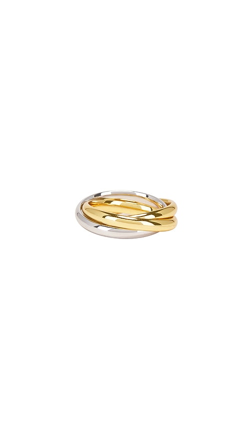 Shop Luv Aj Trio Twisted Ring In Silver & Gold