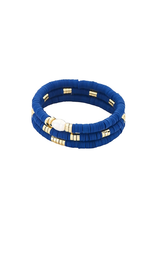 Luv Aj The Seville Pearl Bracelet Set In Blue