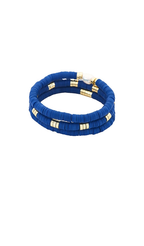 Luv Aj The Seville Pearl Bracelet Set In Blue