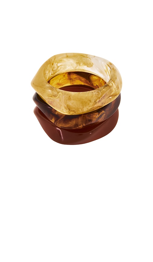 Luv Aj The Formentera Bangle Set In Brown