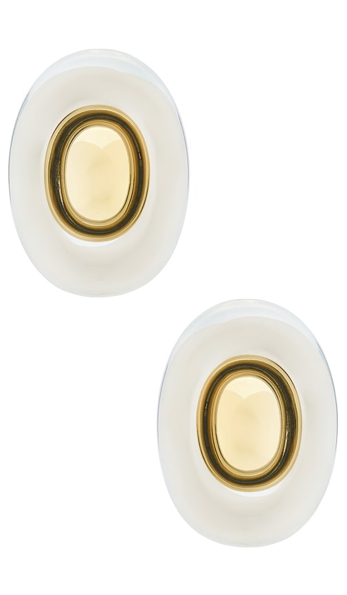 Luv Aj The Two-tone Chrome Orb Statement Studs In Gold
