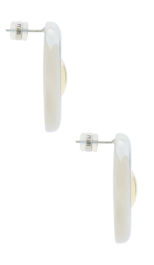 Luv Aj The Two-tone Chrome Orb Statement Studs In Silver