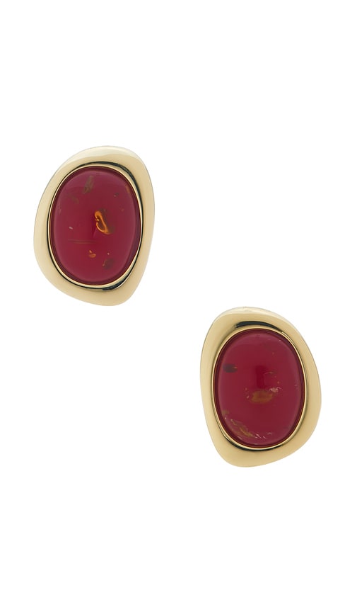 Luv Aj The Amber Honey Resin Stud Earrings In Gold