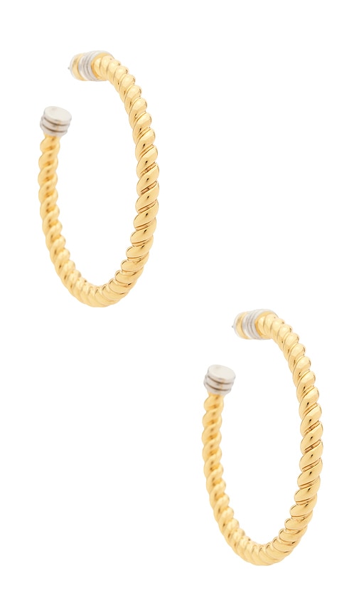 Luv AJ The Xl Sierra Rope Hoops Eaarring in Metallic Gold 125$
