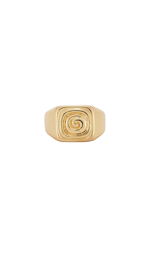 Luv AJ The Seychelles Signet Ring in Metallic Gold. - size 5 (also in 6, 7, 8)