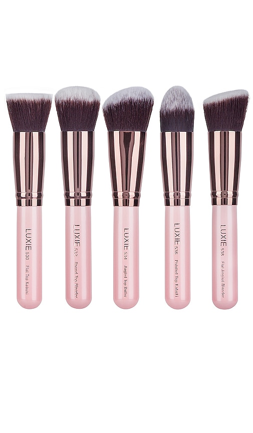 KIT DE BROCHAS DE MAQUILLAJE ROSE GOLD KABUKI