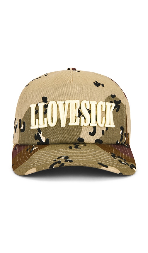 Llovesick Embroidered Franchise Cap In Brown