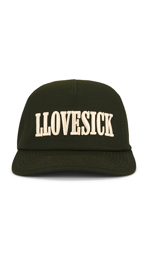 Llovesick Embroidered Franchise Cap In Green