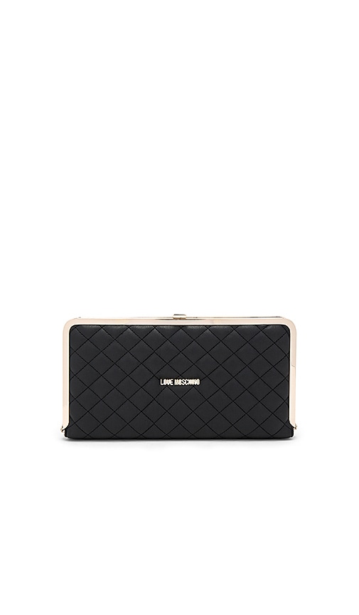 black quilted clutch